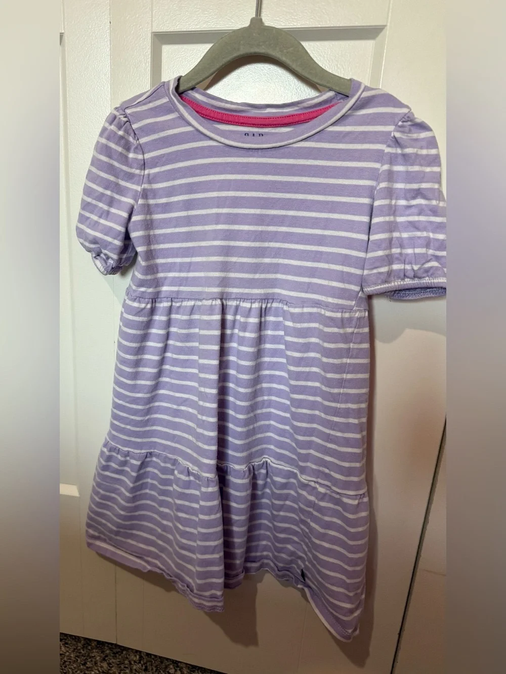 GAP Kids Purple & White Striped Dress